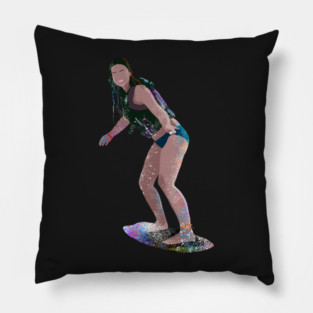 Surfing Girl Pillow