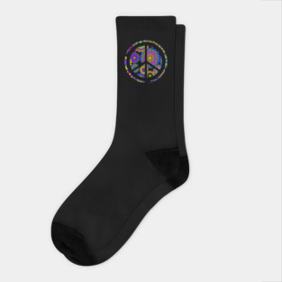 Flower Power Peace Sign Socks