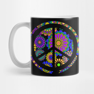 Flower Power Peace Sign Mug