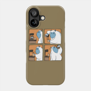Coffee Yeti pours a fresh cup. Phone Case