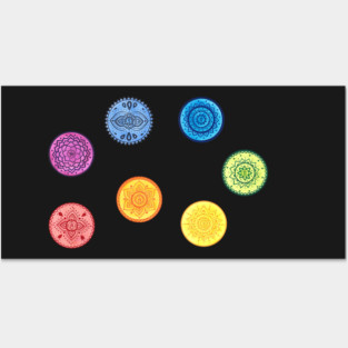Chakra mandalas Posters and Art