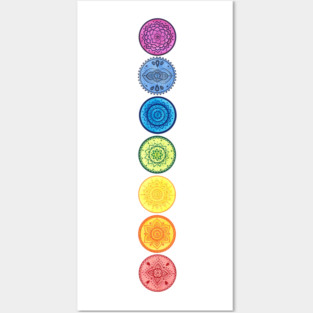 Chakra mandalas vertical Posters and Art