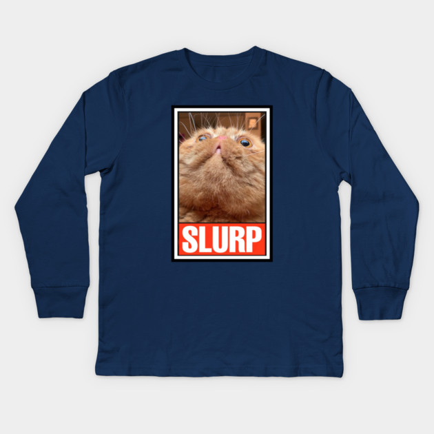 RUFUS the SLURPY CAT! Kids Long Sleeve T-Shirt by Pete the Cat Guy