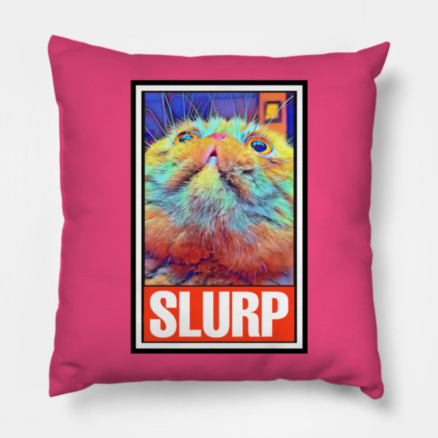 RUFUS the SLURPY CAT (Version 2) Pillow by Pete the Cat Guy