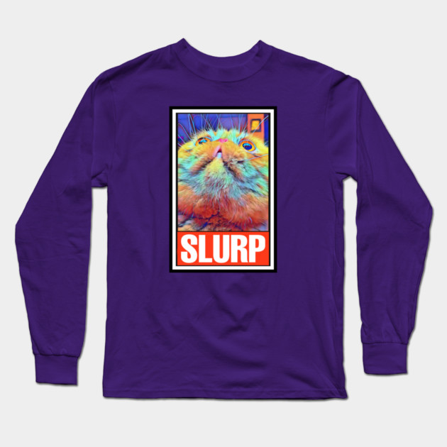 RUFUS the SLURPY CAT (Version 2) Long Sleeve T-Shirt by Pete the Cat Guy