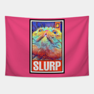 RUFUS the SLURPY CAT (Version 2) Tapestry