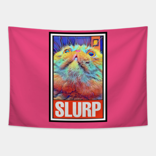 RUFUS the SLURPY CAT (Version 2) Tapestry by Pete the Cat Guy