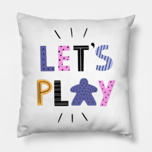 Let's Play Meeple Board Game Pillow