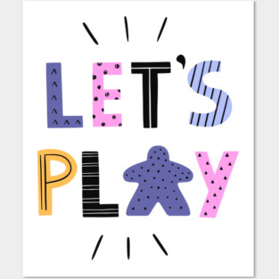 Let's Play Meeple Board Game Posters and Art