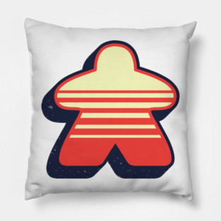 Retro Board Game Meeple Pillow