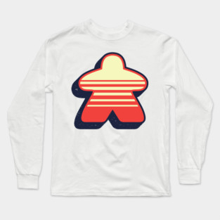 Retro Board Game Meeple Long Sleeve T-Shirt