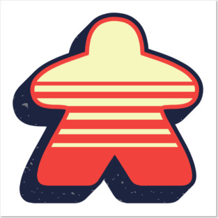 Retro Board Game Meeple Posters and Art