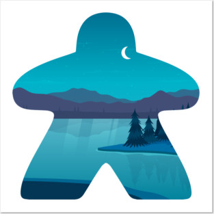 Night Time Board Game Meeple Posters and Art