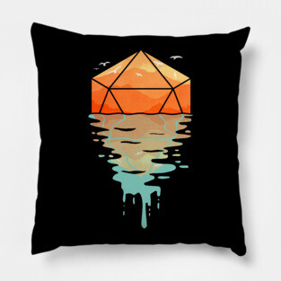 Rippling d20 - DnD Dungeons & Dragons D&D Pillow
