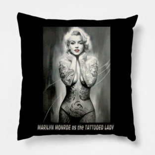 Marilyn Monroe as The Tattooed Lady Print Pillow