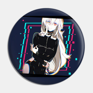 Anime Girl Glitch Aesthetic Pin