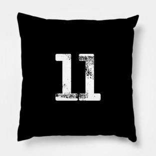 Number 11 T-Shirt Vintage Eleven Tee Sports Design Pillow