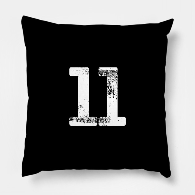 Number 11 T-Shirt Vintage Eleven Tee Sports Design Pillow by OUTFITPAW