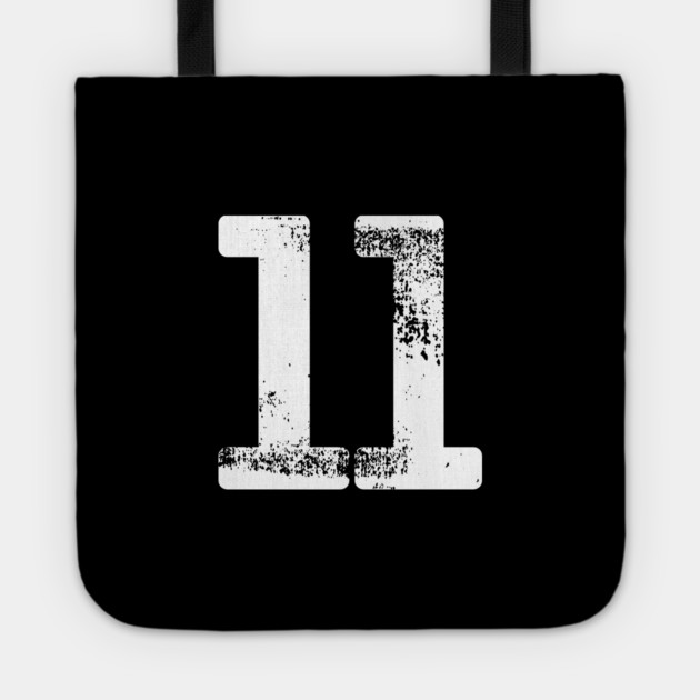 Number 11 T-Shirt Vintage Eleven Tee Sports Design Tote by OUTFITPAW