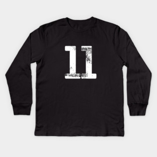 Number 11 T-Shirt Vintage Eleven Tee Sports Design Kids Long Sleeve T-Shirt