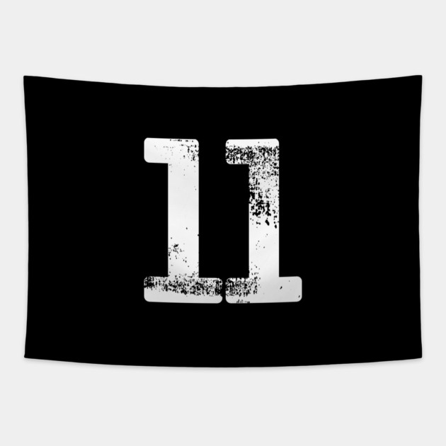 Number 11 T-Shirt Vintage Eleven Tee Sports Design Tapestry by OUTFITPAW