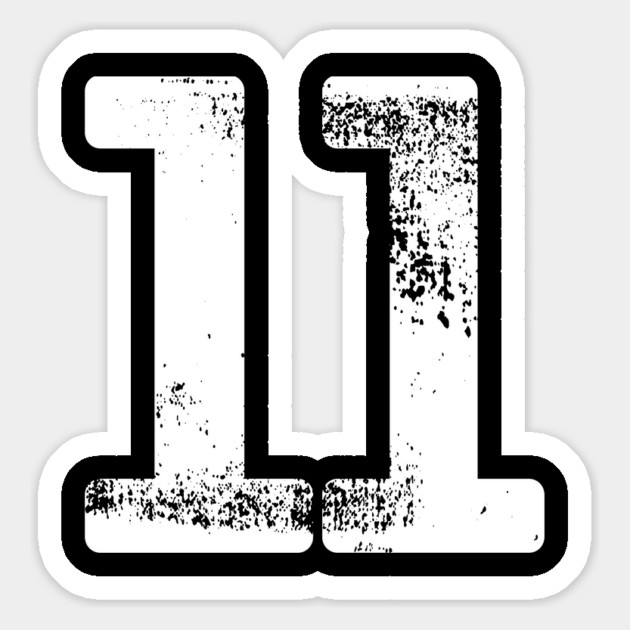 Number 11 T-Shirt Vintage Eleven Tee Sports Design Magnet by OUTFITPAW