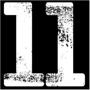Number 11 T-Shirt Vintage Eleven Tee Sports Design Posters and Art