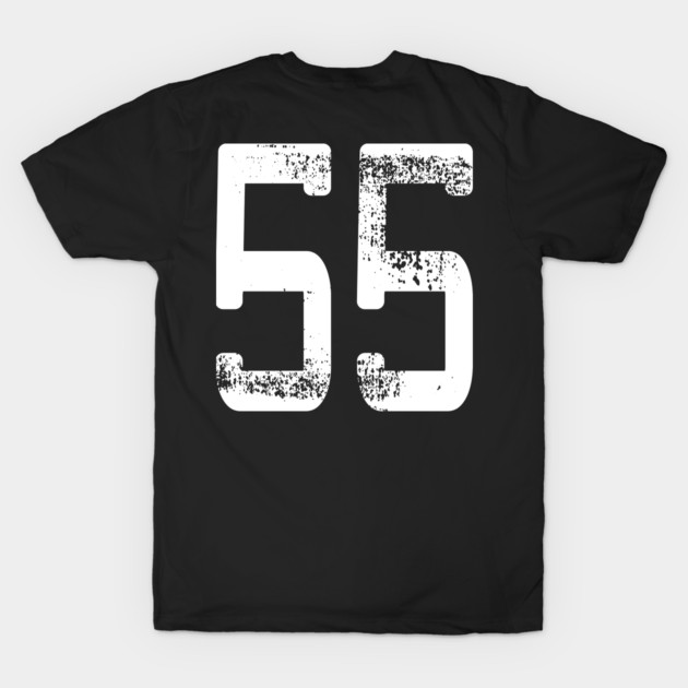 Number #55 Sports Jersey Lucky Favorite Number 55 T-Shirt by OUTFITPAW