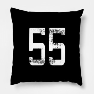 Number #55 Sports Jersey Lucky Favorite Number 55 T-Shirt Pillow