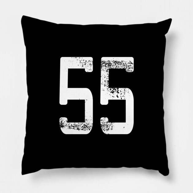 Number #55 Sports Jersey Lucky Favorite Number 55 T-Shirt Pillow by OUTFITPAW