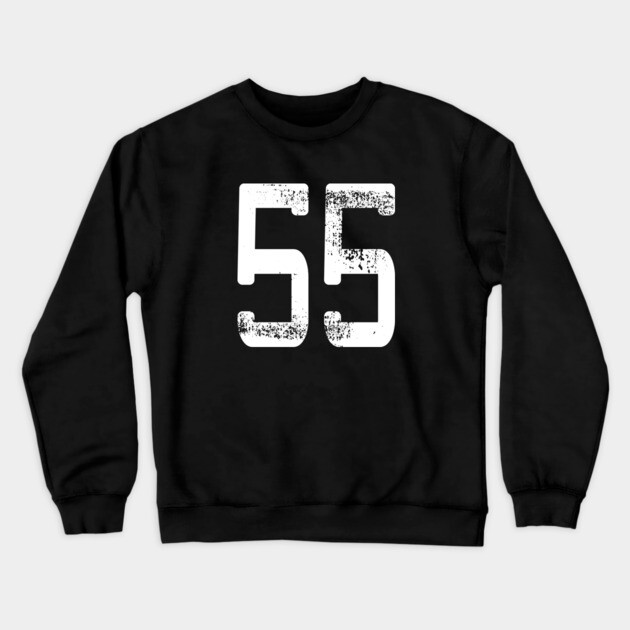 Number #55 Sports Jersey Lucky Favorite Number 55 T-Shirt Crewneck Sweatshirt by OUTFITPAW