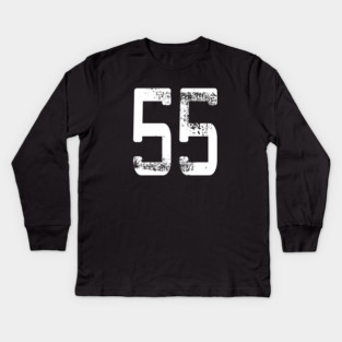 Number #55 Sports Jersey Lucky Favorite Number 55 T-Shirt Kids Long Sleeve T-Shirt