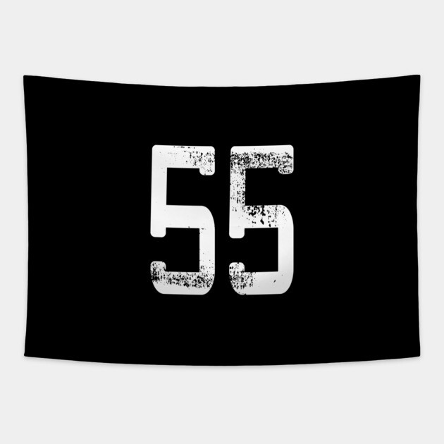 Number #55 Sports Jersey Lucky Favorite Number 55 T-Shirt Tapestry by OUTFITPAW