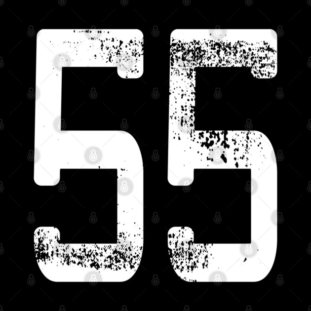 Number #55 Sports Jersey Lucky Favorite Number 55 T-Shirt by OUTFITPAW