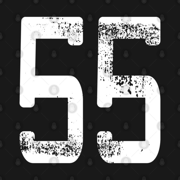 Number #55 Sports Jersey Lucky Favorite Number 55 T-Shirt by OUTFITPAW