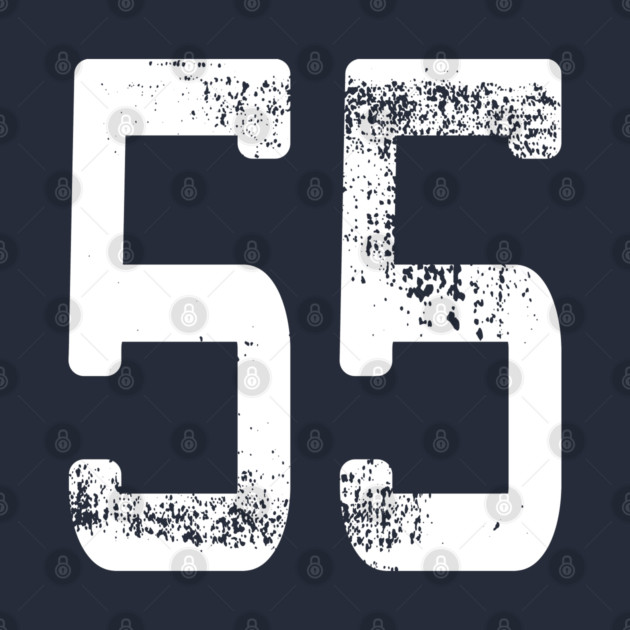 Number #55 Sports Jersey Lucky Favorite Number 55 T-Shirt by OUTFITPAW