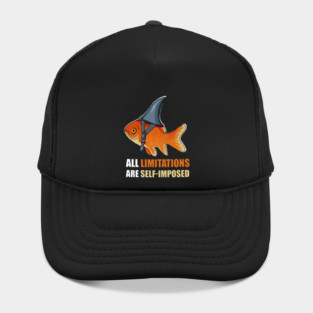 Motivational Quote, Goldfish Shark Hat