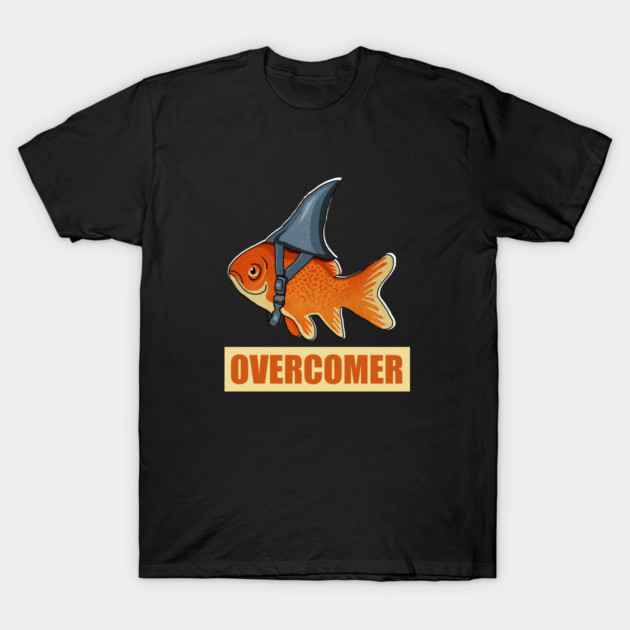Motivational Overcomer, Goldfish Shark T-Shirt by logiamerch