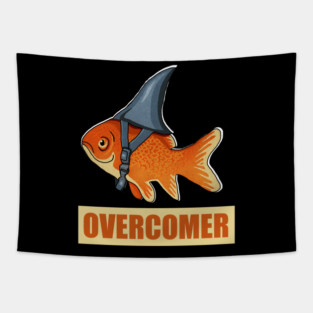 Motivational Overcomer, Goldfish Shark Tapestry