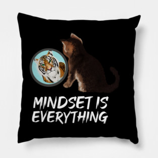 Mindset Motivational, Kitten and Tiger Pillow