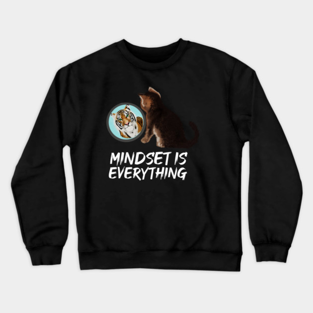 Mindset Motivational, Kitten and Tiger Crewneck Sweatshirt by logiamerch