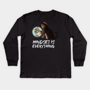 Mindset Motivational, Kitten and Tiger Kids Long Sleeve T-Shirt