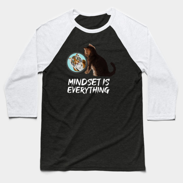 Mindset Motivational, Kitten and Tiger Baseball T-Shirt by logiamerch