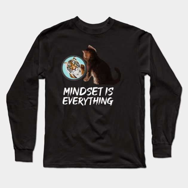 Mindset Motivational, Kitten and Tiger Long Sleeve T-Shirt by logiamerch