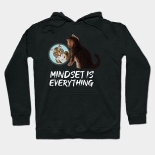 Mindset Motivational, Kitten and Tiger Hoodie