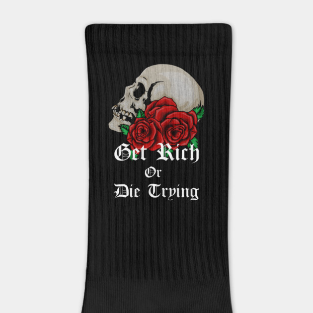 Floral Skull Get Rich Motivational Quote by logiamerch
