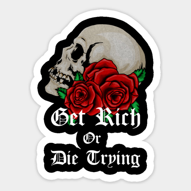 Floral Skull Get Rich Motivational Quote Magnet by logiamerch