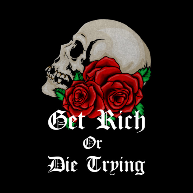 Floral Skull Get Rich Motivational Quote by logiamerch