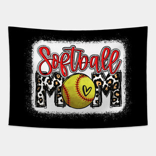 Softball Mom Leopard Shirt Softball Mom Tapestry