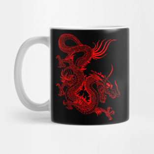 Red Chinese Dragon Beast Mug